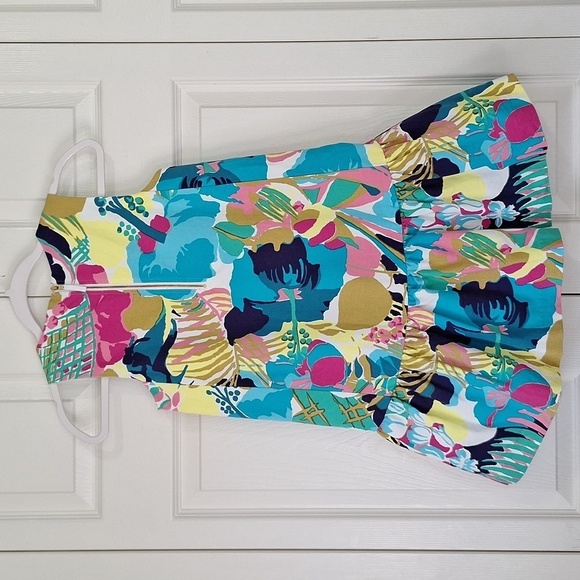 Crewcuts Drop Waist Ruffle Hem Dress in Seaside Floral - Picture 4 of 15